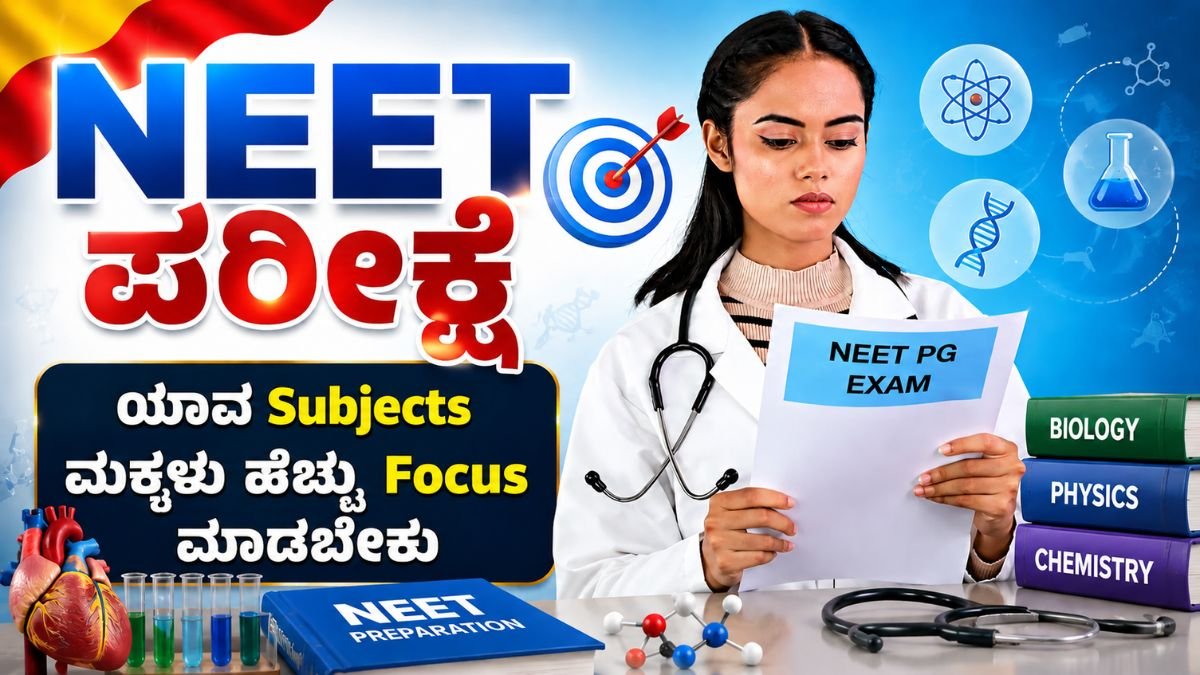 NEET ಪರೀಕ್ಷೆ: ಯಾವ ಸಬ್ಜೆಕ್ಟ್​​ಗೆ ಮಕ್ಕಳು ಹೆಚ್ಚು Focus ಮಾಡಬೇಕು? ಇಲ್ಲಿದೆ ಸುಲಭ ಮಾರ್ಗ!